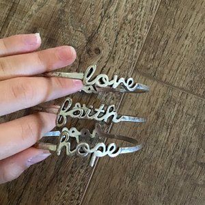 Faith, Hope, and Love Braclets